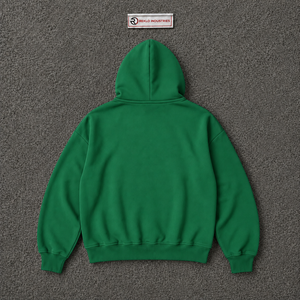 Sudadera con capucha verde extragrande con cremallera y logo de signo de dólar, diseño gráfico personalizado de streetwear, unisex, informal, a la moda. - Product Image 6