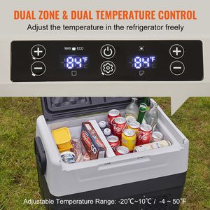 48 QT/45 L Dual Zone 12 Volt Car <b>Refrigerator</b> Portable Freezer -4-50 Fahrenheit Adjustable Range - Product Image 1