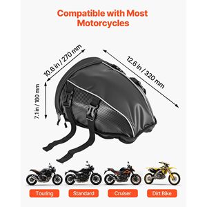 Bolsa trasera negra para motocicleta de 10 L, cubierta impermeable para lluvia, deportes al aire libre, almacenamiento de equipaje para motocicleta, maletero, mochila, bolso - Product Image 2
