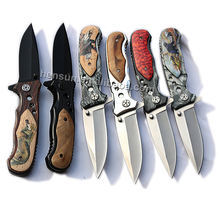 Couteau de chasse Bowie de haute qualité en acier inoxydable Stigma, manche en bois, étui en cuir, lame à pointe fixe, couteau d'extérieur - Product Image 6