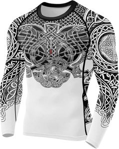 <b>Custom</b> Printed Long Sleeve Rash Guard <b>Compression</b> <b>Shirt</b> for Men with Red Horse <b>Design</b> Full Sleeve Sublimation Print Quick Dry - Product Image 5