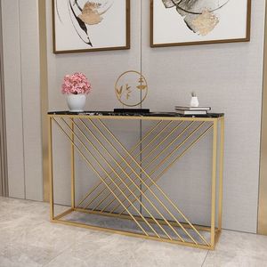 Mirror finish metal <b>console</b> <b>table</b> with <b>glass</b> top adds reflective beauty to elegant bedroom or hallway furniture decor - Product Image 2