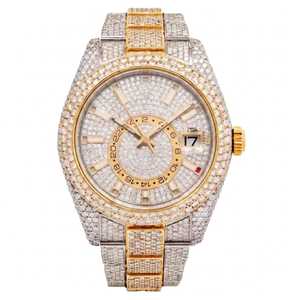 Reloj Mecánico Iced Moissanite de Acero Inoxidable con Esfera Analógica y Ventana de Fecha, Lujoso y Moderno para Hombre - Product Image 3