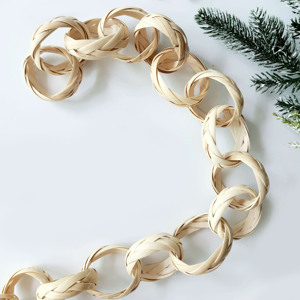 Guirnalda navideña hecha de ratán, decoraciones ecológicas para las fiestas, guirnaldas de Navidad a precio económico. - Product Image 2