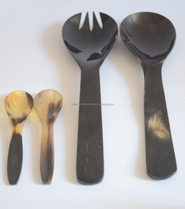 Cuillères à salade et à dîner en corne de buffle, artisanales, vintage, écologiques, fabriquées en Inde, idéales pour les fêtes, vente en gros - Product Image 5