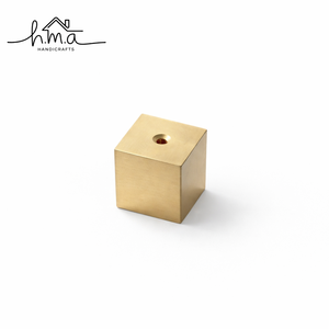 Minimalist Brass Cube Incense Holder Solid Block Agarbatti Stand Compact Ash Catcher Burner for Home Decor Meditation - Product Image 1