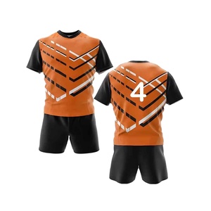 Conjunto de Uniforme de Fútbol Personalizado Azul y Negro para Hombre, Manga Corta, Transpirable, Antibacterial, de Poliéster Elástico - Product Image 6
