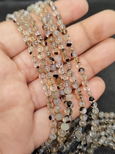 Manufacturer Round Polished Banded Agate Beads, Black Stripes Agate Beads With 4mm g - Product Image 6