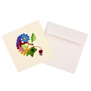 Pièce d'art en quilling personnalisée et colorée, thème animal caméléon, artisanat en papier pour mariage, art mural décoratif, design de quilling fait main - Product Image 4