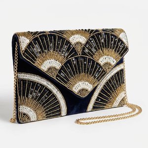 Bolso de mano artesanal bohemio con bordado floral y cuentas, tipo clutch, con una sola correa, de primera calidad, al por mayor - Product Image 1