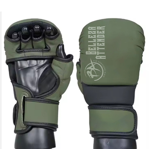 ถุงมือฝึกซ้อมมวย MMA ระดับมืออาชีพ แผ่นรองนิ้วมือหนาขึ้น สายรัดข้อมือปรับได้ วัสดุ PU-แบบครึ่งนิ้ว สำหรับผู้ใหญ่ ทั้งชายและหญิง - Product Image 4