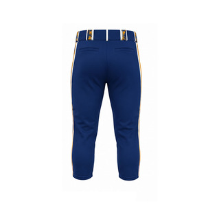 Pantalon de baseball marine pour homme, coupe ajustée, logo brodé doré, braguette boutonnée, en polyester, respirant, style uniforme - Product Image 3