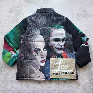 Chaqueta Acolchada Negra Unisex de Talla Grande con Cuello Alto y Estampado por Sublimación Personalizado de Alta Calidad - Product Image 3