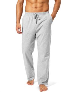 Men's Gray Cotton Jogger Pants Mid Waist Drawstring Casual Full Length Solid Color <b>Pineapple</b> Logo Right Leg Regular Fit Autumn - Product Image 2