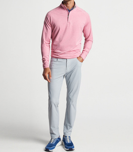 Sweat-shirt gris à col zippé pour homme, manches longues, couleur unie, décontracté, tricoté, en Spandex/Nylon, fermeture éclair, respirant - Product Image 5