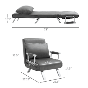 Sofá Cama con Estructura Metálica para Sala de Estar, Cómodo, en Forma de L, Reclinable, con Brazos Cuadrados, Plegable y Suave para Uso Doméstico - Product Image 2