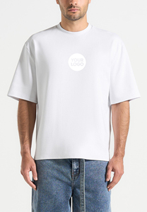 Nouveauté : T-shirt en coton lourd personnalisable avec options d'impression de logo sur mesure - Product Image 3