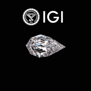 OM GEMS Diamant de laboratoire fantaisie en forme de poire de 1,60 ct, clarté IGI VVS-VS, percé au laser, couleur E, pour la fabrication de bijoux - Product Image 1