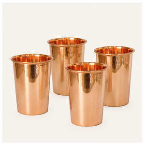 High Quality Copper Water Glass Tumbler Set Handcrafted Ayurvedic <b>Drinkware</b> for Daily Wellness Eco-Friendly Copper Cups for Home - Product Image 5