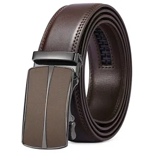 Ceinture automatique pour homme Everglide Corporation, boucle à verrouillage automatique, couleur marron, solide, formelle, largeur 35 mm, prête à offrir, durable - Product Image 1
