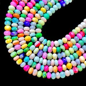 Cuentas redondas lisas de ópalo multicolor de 8 mm, cuentas de ópalo natural arcoíris, cuentas redondas sueltas para la fabricación de joyería. - Product Image 1