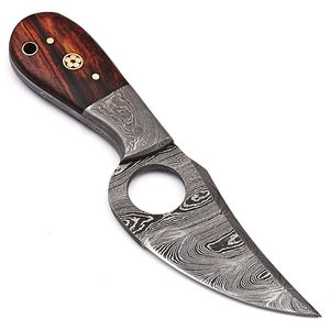 Couteau de cuisine en acier Damas à lame pleine, style japonais, avec trou pour le pouce, manche en bois, qualité DIY, provenance du Pakistan - Product Image 4