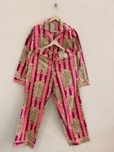 Conjunto de Camiseta de Pijama de Algodón para Mujer, Estampado Animal, Ropa de Dormir, Conjunto de Pijama de Algodón Suave de Alta Calidad - Product Image 2