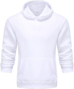 Sweat-shirt à capuche blanc pour homme OEM, coupe classique, en molleton de coton, effet vieilli, pour l'hiver - Product Image 2
