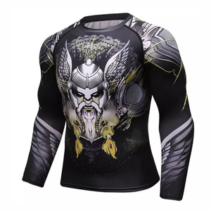 เสื้อรัดกล้ามเนื้อแขนยาวสำหรับผู้ชาย ป้องกันรังสียูวี ระบายอากาศได้ดี สำหรับ MMA ยิวยิตสู  แบบไม่ต้องสวมชุด  สำหรับการต่อสู้  รับสกรีนลายตามสั่ง - Product Image 1