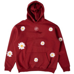 Sweat à capuche pour homme 100% coton, motif floral, polaire d'hiver, logo personnalisé sur le devant, vêtements de sport, streetwear, directement de l'usine - Product Image 1