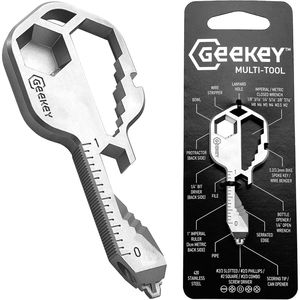 Keychain Multitool with 16+ Functions <b>Small</b> EDC <b>Tool</b> Featuring Bottle Opener Screwdriver Wrench Box Cutter - Product Image 1