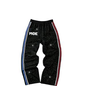 Wholesale Sparkles Rhinestone <b>Men's</b> Tracksuits Stylish Streetwear Hoodie Jogger Hip HOP Set OEM Custom Logo Manufacturer USA - Product Image 4