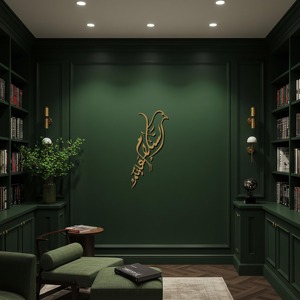 Décoration murale islamique noire de luxe en forme d'oiseau, idéale pour les mariages et les occasions spéciales, cadeau élégant pour la décoration des escaliers et des passages. - Product Image 6