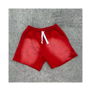 Custom Design Wholesale <b>Men</b> Women Unisex Faded Vintage Effect Casual Streetwear Heavy Weight <b>Shorts</b> <b>Long</b> Drawstring French Terry - Product Image 3