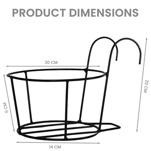 Heavy Duty Metal Hanging <b>Plant</b> Pot Holder Iron Balcony Railing Planter <b>Basket</b> Outdoor Indoor Flower Pot Stand Garden Decor - Product Image 2
