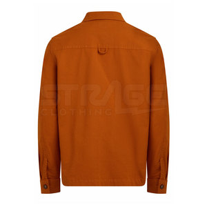 Soft 100% Cotton <b>Canvas</b> Winter <b>Jacket</b> Lightweight Breathable Eco-Friendly Front Logo Comfortable Outdoor Casual Wear - Product Image 2