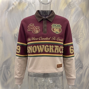 Snowgrace Full Sleeve Striped Baseball Jersey Embroidered Logo Turn-down Collar Regular Fit Men's Apparel - Product Image 3