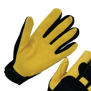 Gants de travail en cuir jaune et noir, avec manchette de sécurité, épaisseur 2 mils, texture intégrale, antidérapants, avec poignet élastique, gants de sécurité généraux - Product Image 6