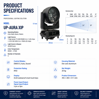 Solution complète d'équipement d'éclairage de scène avec projecteur LED à tête mobile PAR RGBWA/Blanc chaud, contrôle DMX512, et flight case