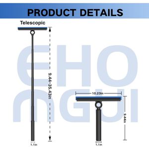 Tergivetro doccia con manico lungo telescopico, strumento estensibile per la pulizia di porte in vetro - Product Image 5
