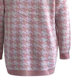 Cárdigan de Punto con Cuello en V y Botones para Mujer, Diseño Houndstooth, Estilo Clásico y Chic, Ropa de Abrigo de Moda - Product Image 6