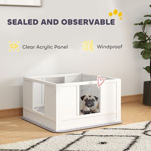 33 \ "Whelping Box bianco per cuccioli di piccolo cane penna buccante con ingresso regolabile e imbottiture antiscivolo per animali domestici e mobili - Product Image 6