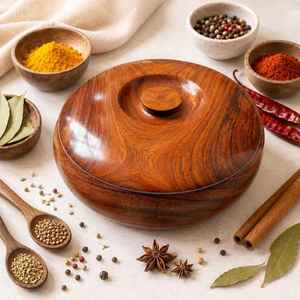 Wood Spice <b>Box</b> Organizer 7 Compartments Handmade Rustic Kitchen <b>Herb</b> Storage Container Durable Natural Wood Masala Spice Tools - Product Image 6
