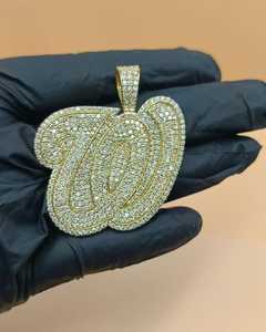 จี้ตัวอักษรประดับเพชรโมอิสซาไนต์ VVS เงินแท้ 925 แบบ Iced-Out จี้ตัวอักษรแบบกำหนดเอง เครื่องประดับฮิปฮอป ตัวอักษรเริ่มต้นแบบกำหนดเอง - Product Image 6