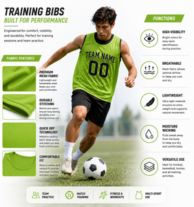 Custom Soccer Low Price Fast Shipping Training Bibs Mesh Practice Vests OEM Sports Pinnies for Teams Clubs <b>Coaches</b> & Wholesaler - Product Image 3
