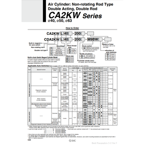 Pièces pneumatiques CDA2KWF63-250 de cylindre d'air pneumatique SMC - Product Image 1