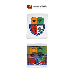 Étiquettes tissées en damassé découpées au laser sur mesure, pliées aux extrémités, personnalisées, de qualité supérieure et abordables, pour écussons scolaires - Product Image 2