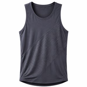 Débardeur pour homme, uni, sportif, à séchage rapide, col rond, respirant, tricoté, 100% polyester, coupe ajustée - Product Image 3