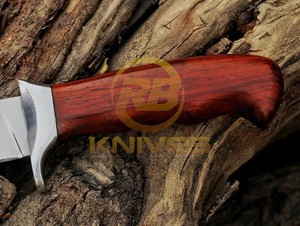 Couteau de chasse à lame fixe en acier carbone de qualité supérieure, manche en bois, couteau tactique de survie pour le camping en plein air - Product Image 4