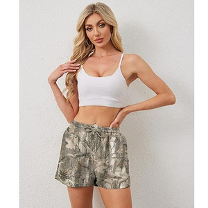 กางเกงขาสั้นแฟชั่นสตรีทแวร์ลายพรางสำหรับออกกำลังกายผู้ชาย สกรีนโลโก้ได้ ผ้าคอตตอนเนื้อหนา กางเกงวิ่งมีเชือกผูก - Product Image 2